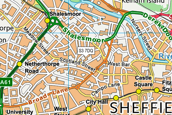 S3 7DQ map - OS VectorMap District (Ordnance Survey) S3 7DQ map - OS VectorMap District (Ordnance Survey)