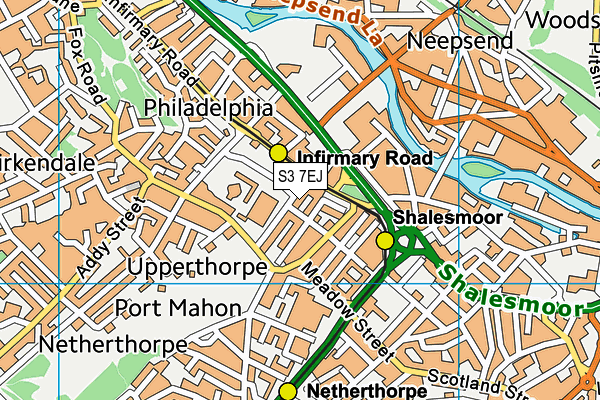 S3 7EJ map - OS VectorMap District (Ordnance Survey) S3 7EJ map - OS VectorMap District (Ordnance Survey)