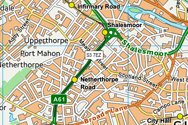 S3 7EZ map - OS VectorMap District (Ordnance Survey) S3 7EZ map - OS VectorMap District (Ordnance Survey)