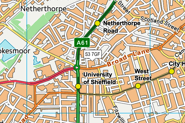 S3 7GF map - OS VectorMap District (Ordnance Survey) S3 7GF map - OS VectorMap District (Ordnance Survey)
