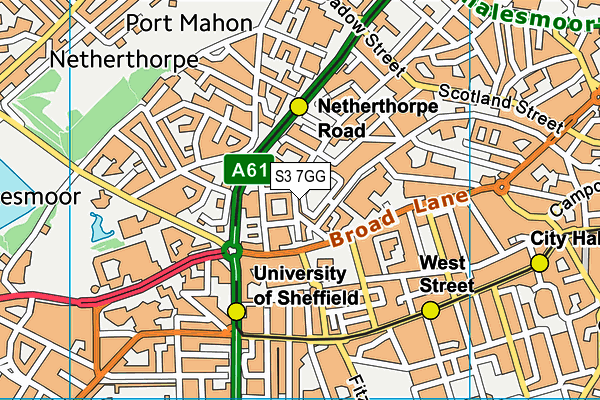 S3 7GG map - OS VectorMap District (Ordnance Survey) S3 7GG map - OS VectorMap District (Ordnance Survey)