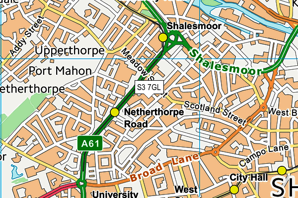 S3 7GL map - OS VectorMap District (Ordnance Survey) S3 7GL map - OS VectorMap District (Ordnance Survey)