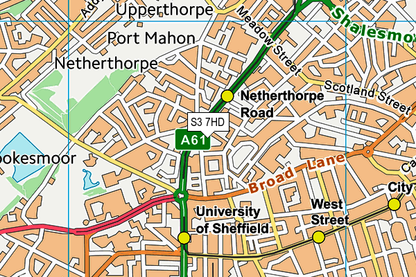 S3 7HD map - OS VectorMap District (Ordnance Survey) S3 7HD map - OS VectorMap District (Ordnance Survey)