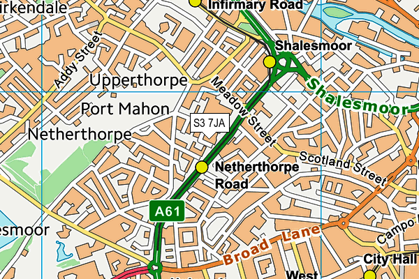 S3 7JA map - OS VectorMap District (Ordnance Survey) S3 7JA map - OS VectorMap District (Ordnance Survey)