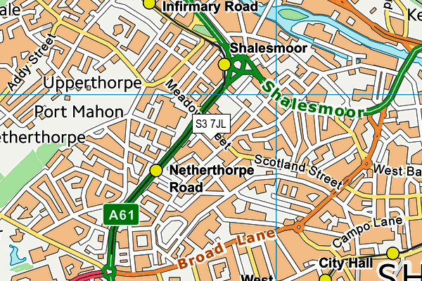 S3 7JL map - OS VectorMap District (Ordnance Survey) S3 7JL map - OS VectorMap District (Ordnance Survey)