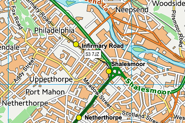 S3 7JZ map - OS VectorMap District (Ordnance Survey) S3 7JZ map - OS VectorMap District (Ordnance Survey)