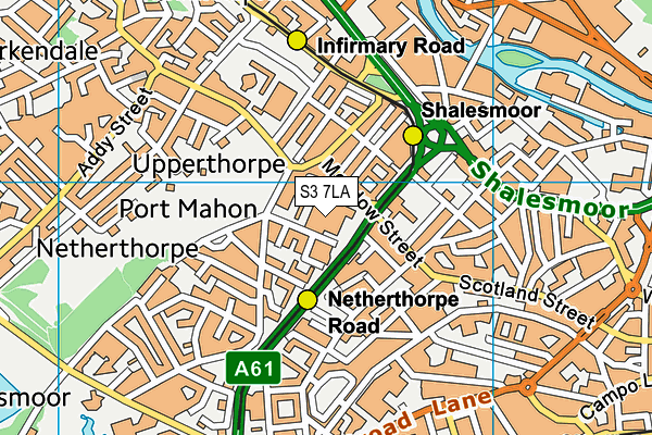 S3 7LA map - OS VectorMap District (Ordnance Survey)