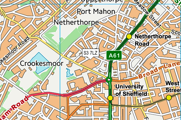 S3 7LZ map - OS VectorMap District (Ordnance Survey) S3 7LZ map - OS VectorMap District (Ordnance Survey)