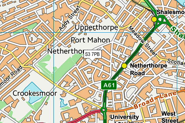 S3 7PB map - OS VectorMap District (Ordnance Survey)