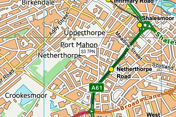 S3 7PN map - OS VectorMap District (Ordnance Survey) S3 7PN map - OS VectorMap District (Ordnance Survey)