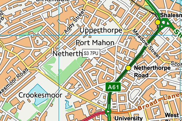 S3 7PU map - OS VectorMap District (Ordnance Survey) S3 7PU map - OS VectorMap District (Ordnance Survey)