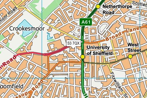 S3 7QX map - OS VectorMap District (Ordnance Survey) S3 7QX map - OS VectorMap District (Ordnance Survey)