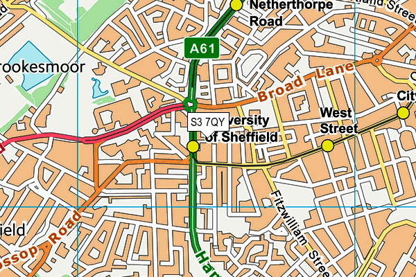 S3 7QY map - OS VectorMap District (Ordnance Survey)