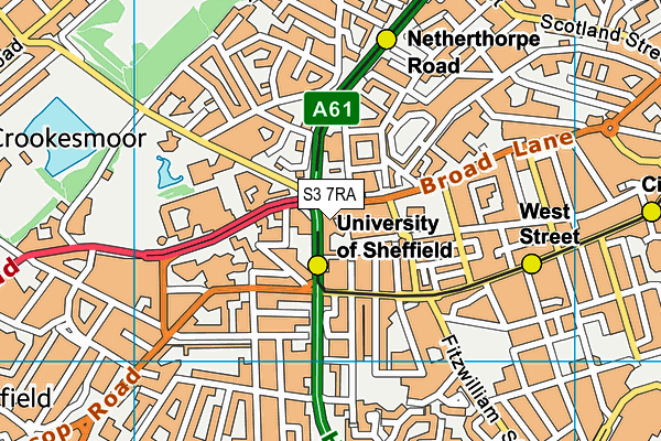 S3 7RA map - OS VectorMap District (Ordnance Survey) S3 7RA map - OS VectorMap District (Ordnance Survey)