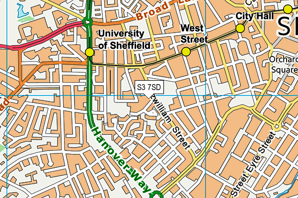 S3 7SD map - OS VectorMap District (Ordnance Survey)