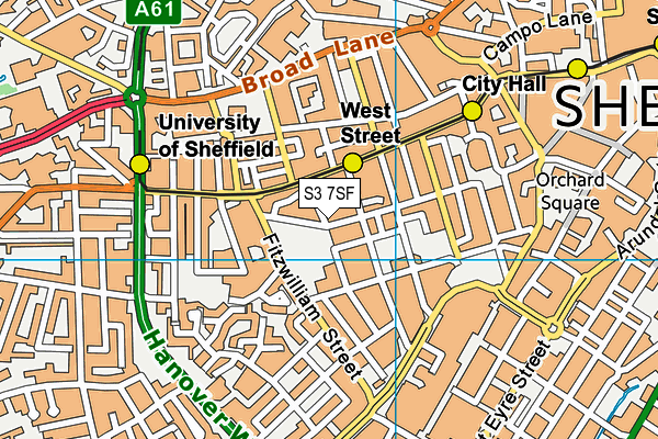 S3 7SF map - OS VectorMap District (Ordnance Survey) S3 7SF map - OS VectorMap District (Ordnance Survey)