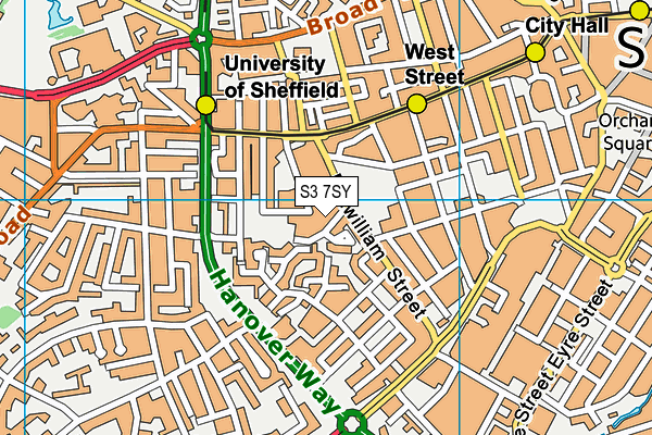 S3 7SY map - OS VectorMap District (Ordnance Survey) S3 7SY map - OS VectorMap District (Ordnance Survey)