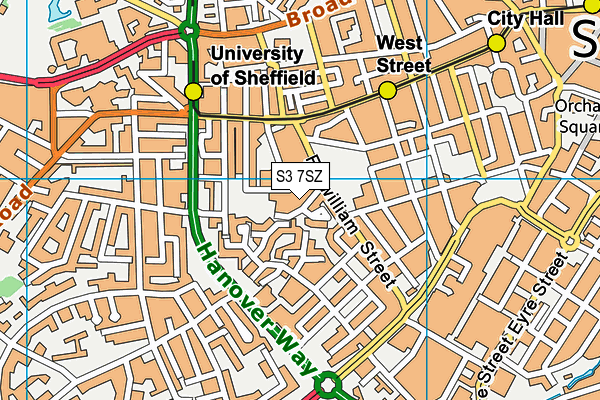 S3 7SZ map - OS VectorMap District (Ordnance Survey) S3 7SZ map - OS VectorMap District (Ordnance Survey)