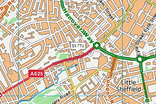 S3 7TU map - OS VectorMap District (Ordnance Survey)