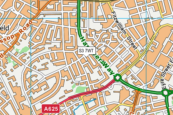 S3 7WT map - OS VectorMap District (Ordnance Survey) S3 7WT map - OS VectorMap District (Ordnance Survey)