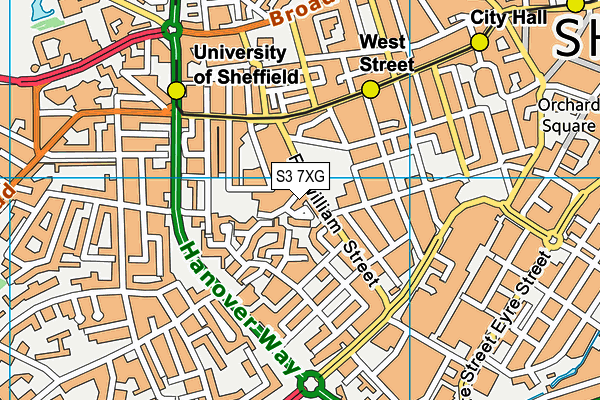 S3 7XG map - OS VectorMap District (Ordnance Survey) S3 7XG map - OS VectorMap District (Ordnance Survey)