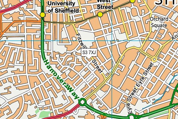 S3 7XJ map - OS VectorMap District (Ordnance Survey) S3 7XJ map - OS VectorMap District (Ordnance Survey)