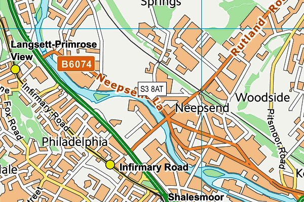 S3 8AT map - OS VectorMap District (Ordnance Survey) S3 8AT map - OS VectorMap District (Ordnance Survey)