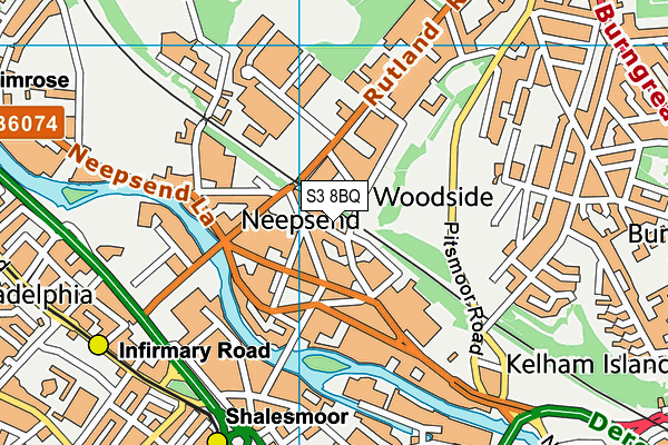 S3 8BQ map - OS VectorMap District (Ordnance Survey) S3 8BQ map - OS VectorMap District (Ordnance Survey)