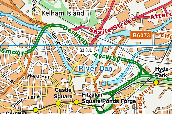 S3 8JU map - OS VectorMap District (Ordnance Survey)