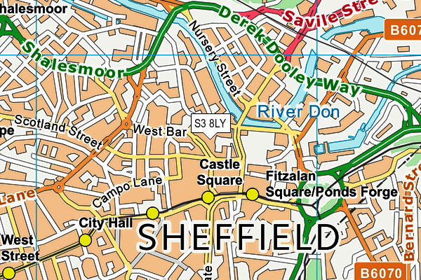 S3 8LY map - OS VectorMap District (Ordnance Survey) S3 8LY map - OS VectorMap District (Ordnance Survey)