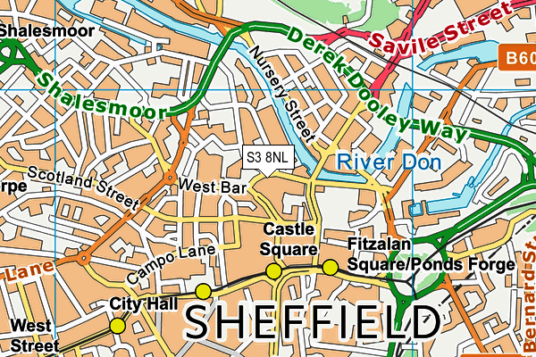 S3 8NL map - OS VectorMap District (Ordnance Survey) S3 8NL map - OS VectorMap District (Ordnance Survey)