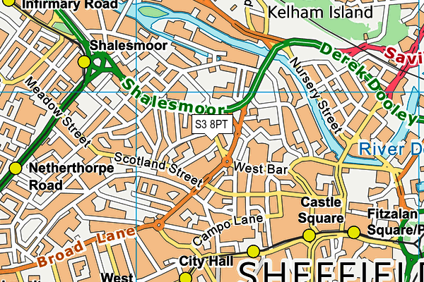 S3 8PT map - OS VectorMap District (Ordnance Survey) S3 8PT map - OS VectorMap District (Ordnance Survey)