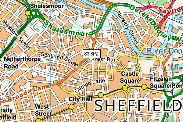S3 8PZ map - OS VectorMap District (Ordnance Survey) S3 8PZ map - OS VectorMap District (Ordnance Survey)