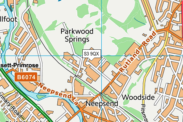 S3 9QX map - OS VectorMap District (Ordnance Survey) S3 9QX map - OS VectorMap District (Ordnance Survey)