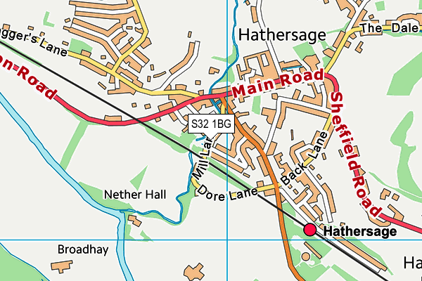 S32 1BG map - OS VectorMap District (Ordnance Survey) S32 1BG map - OS VectorMap District (Ordnance Survey)