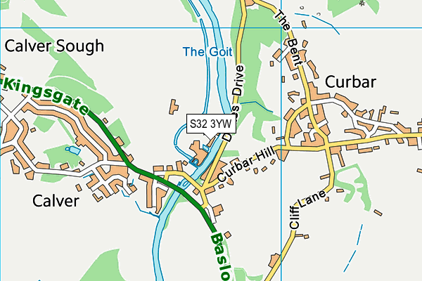 S32 3YW map - OS VectorMap District (Ordnance Survey)