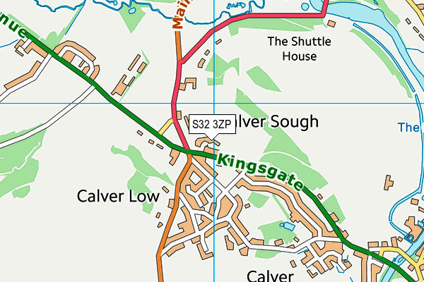 S32 3ZP map - OS VectorMap District (Ordnance Survey)