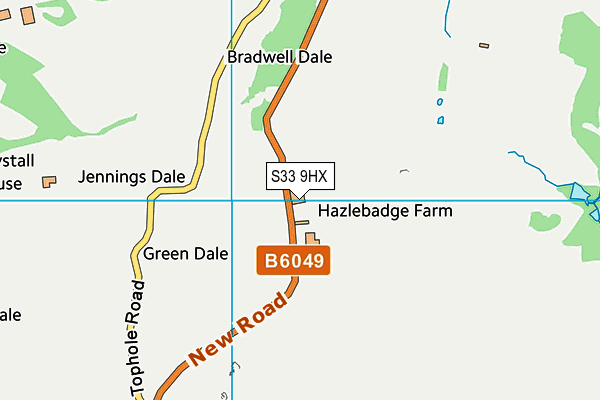 S33 9HX map - OS VectorMap District (Ordnance Survey)