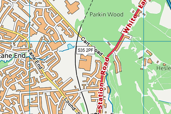 S35 2PF map - OS VectorMap District (Ordnance Survey)