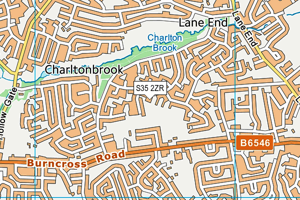 S35 2ZR map - OS VectorMap District (Ordnance Survey)