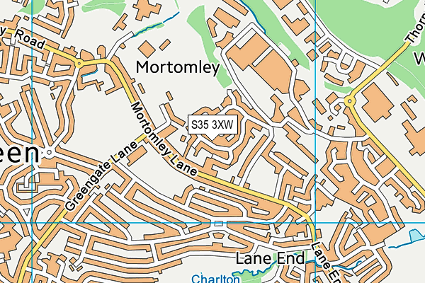 S35 3XW map - OS VectorMap District (Ordnance Survey)