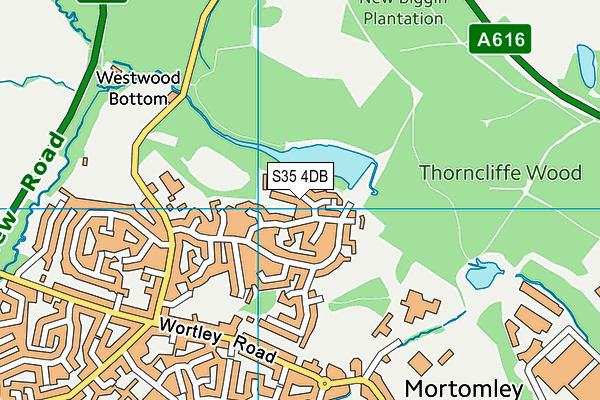 S35 4DB map - OS VectorMap District (Ordnance Survey)