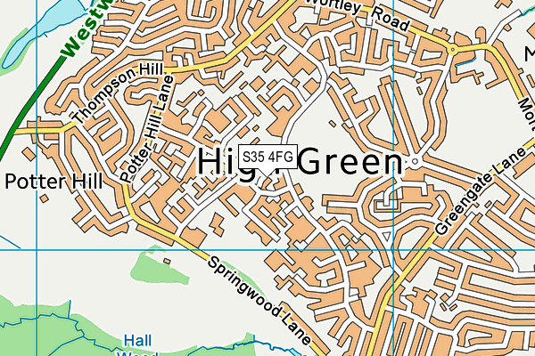 S35 4FG map - OS VectorMap District (Ordnance Survey)