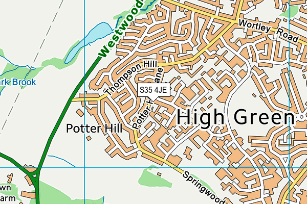 S35 4JE map - OS VectorMap District (Ordnance Survey)