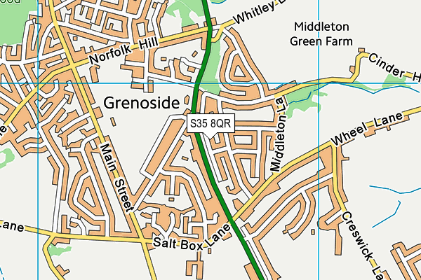 S35 8QR map - OS VectorMap District (Ordnance Survey)