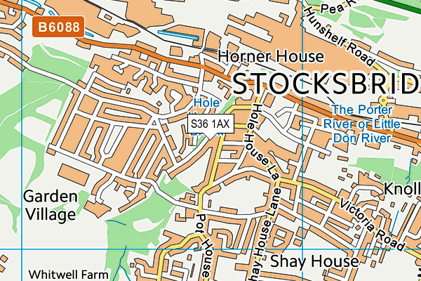 S36 1AX map - OS VectorMap District (Ordnance Survey) S36 1AX map - OS VectorMap District (Ordnance Survey)
