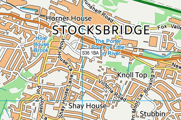 S36 1BA map - OS VectorMap District (Ordnance Survey) S36 1BA map - OS VectorMap District (Ordnance Survey)