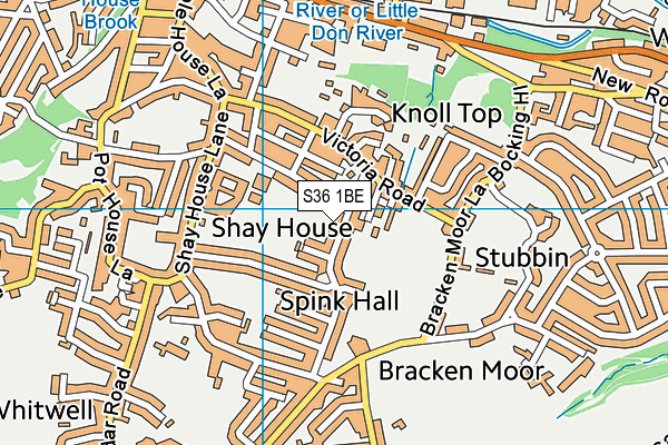 S36 1BE map - OS VectorMap District (Ordnance Survey) S36 1BE map - OS VectorMap District (Ordnance Survey)