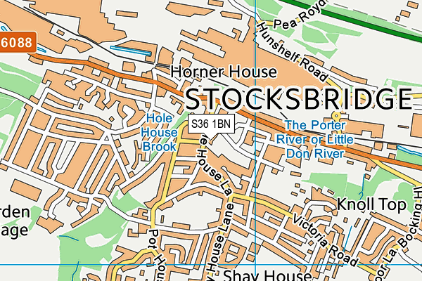 S36 1BN map - OS VectorMap District (Ordnance Survey) S36 1BN map - OS VectorMap District (Ordnance Survey)