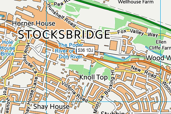 S36 1DJ map - OS VectorMap District (Ordnance Survey) S36 1DJ map - OS VectorMap District (Ordnance Survey)